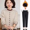 Elegant Winter Half-Collar Knit Sweater for Middle-Aged & Older Women – Velvet-Lined and Warm Two-Piece Look