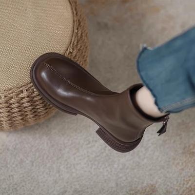 Женские ботинки мартинс 2025 новые популярные весенне-осенние женские ботинки на толстой подошве, тонкие ботинки на плоской подошве в британском стиле, маленькие короткие ботинки