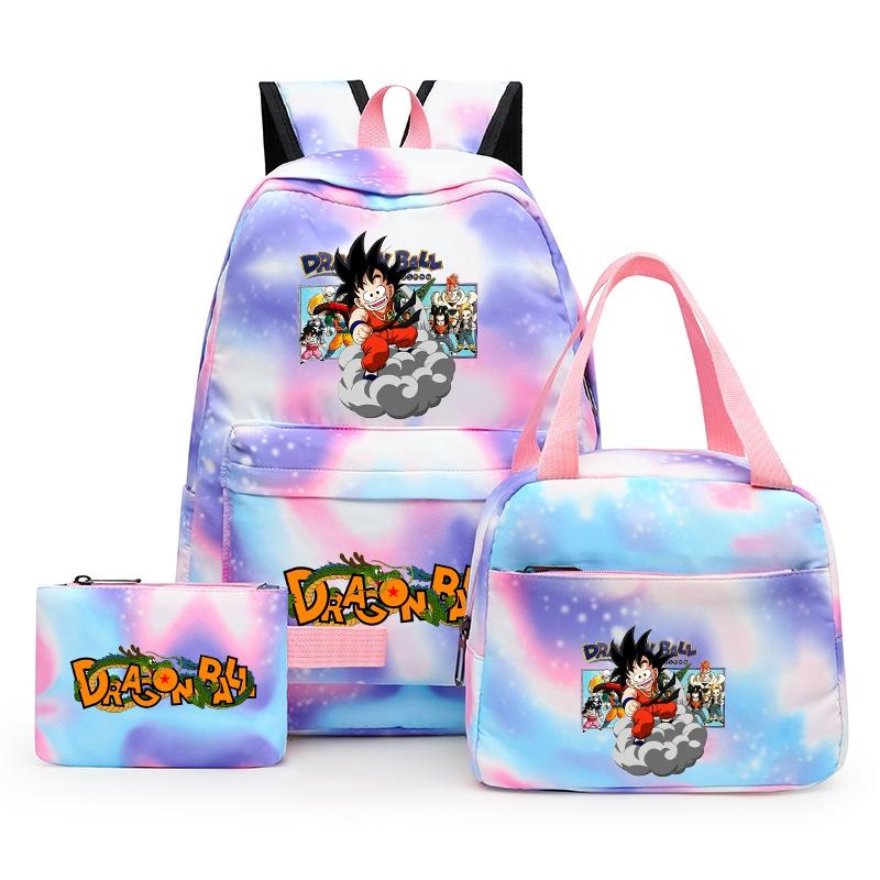 3Pcs/set Anime Dragon Ball Backpack for Girls Boys Back To Schoolbag with Lunch Bag Student Bookbag Men Women Travel Bag Mochila