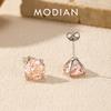 MODIAN Искрящиеся серьги-гвоздики с кубическим цирконием Rose Cut из стерлингового серебра 925 пробы 'Закат' для женщин, вечеринок, свиданий, тонкие ювелирные изделия, подарки