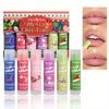 5 Pack Peach Hydrating Tinted Lip Balm Set Fruit Scented Moisturizing Color Changing Lip Care for Dry Lips Natural Flavor