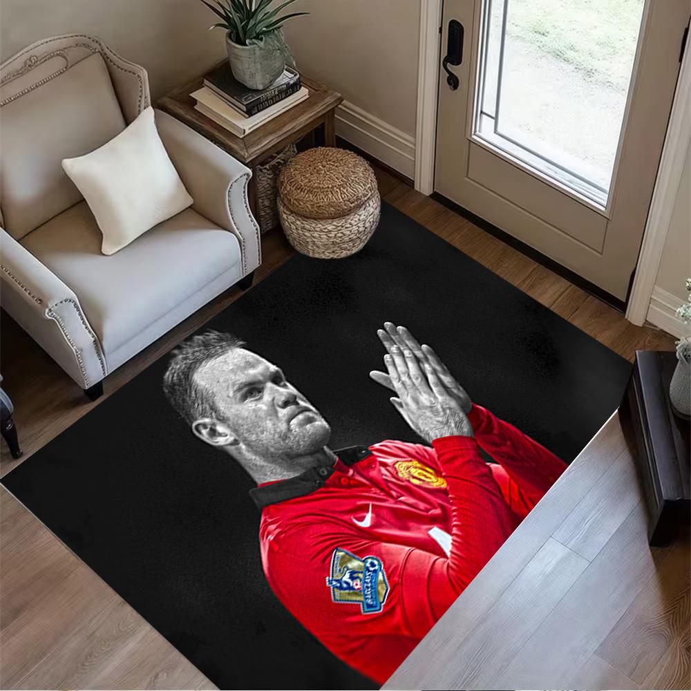 Wayne Rooney Manchester Floor Rug Office Rug Perfect for Game Room Balcony Living Rooms Entryway Antislip Carpet Office home decor