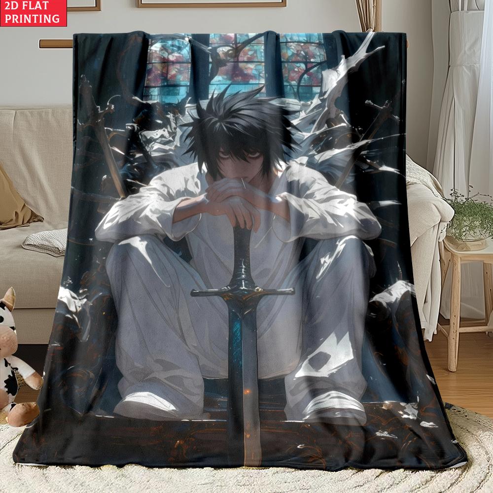 Anime Yagami with Chains Print thin Flannel Blanket for Living Room,Sofas Blankets,Lunch Break,blankets fluffy blanket