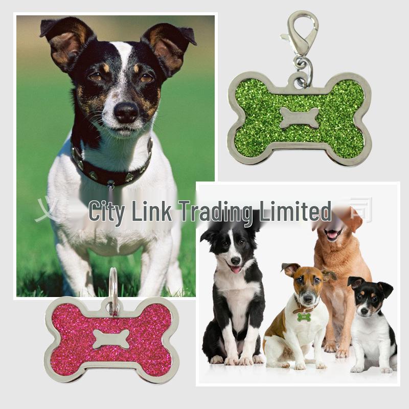 HC535 10-цветный блестящий металлический кулон-жетон для питомца в форме косточки
