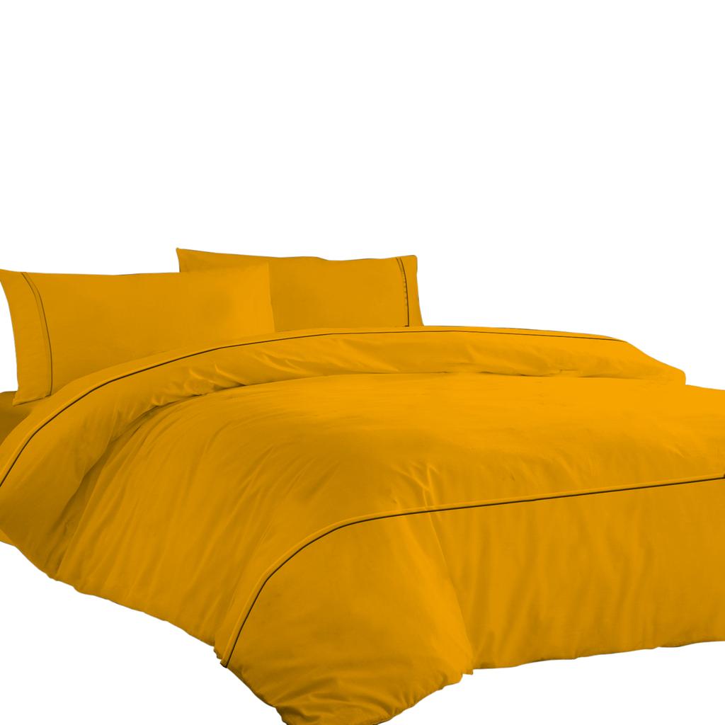 Комплект постельного белья из египетского хлопка премиум-класса 600TC с гладкой горизонтальной окантовкой (Набор из 3 предметов: 1 пододеяльник и 2 наволочки) - Различные размеры и цвета