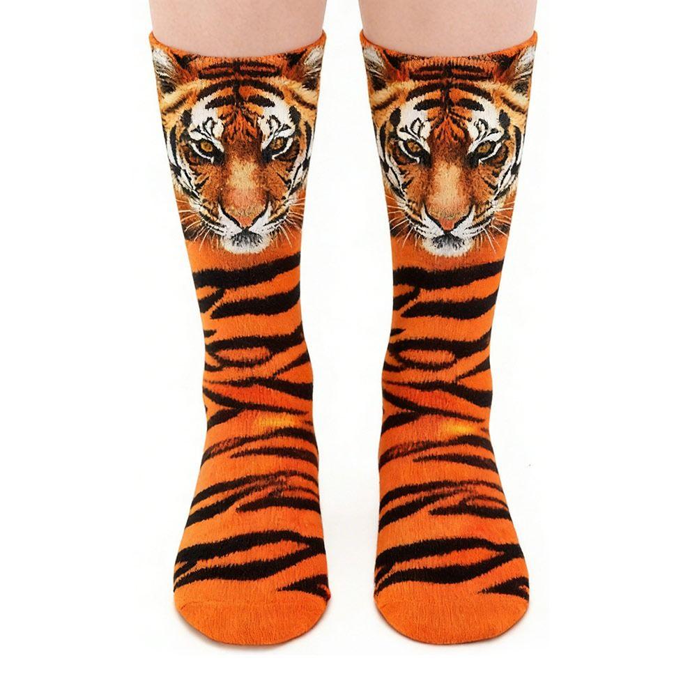 Thicken 3D Print Animal Paw Socks Breathable Novelty Stocking Creative Thermal Calf Socks  Adult