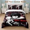 Bedding Set 1 Duvet Cover 2 Pillowcases Death Note Print Soft Bed Linen Bedroom Decor