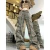 Women's Grey Jeans Vintage Korean 90s Aesthetic Denim Trousers Harajuku High Waist Cowboy Pants Fashion Y2k 2000s Trashy Clothes