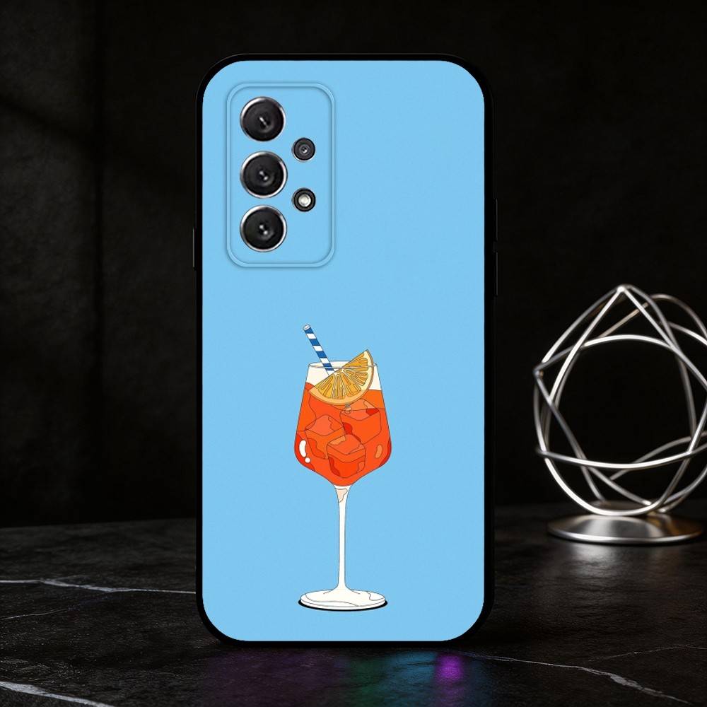 Чехол для телефона A-Aperol Spritz для Samsung S25,24,21,22,23,30,Ultra,20,Plus,Fe,Lite,Note Мягкий черный чехол
