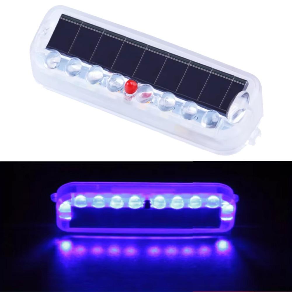 Solar Powered LED Strobe Warning Light Colorful Flashing Signal Lamp Auto Emergency
