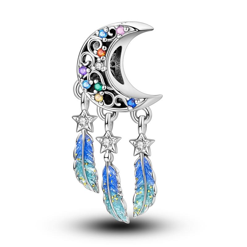 Blue Plane Devil'S Eye Charm Beads Original Charms Plata Copper Moon Cute Cat Pendants Fit Bangle Bracelet Diy Jewelry
