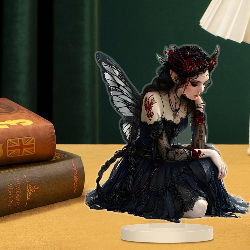 Книга фей «Черная бабочка», 2D плоский акрил, настольное украшение, подходит для гостиной, офиса, подарки, вечеринки, Рождество, Хэллоуин