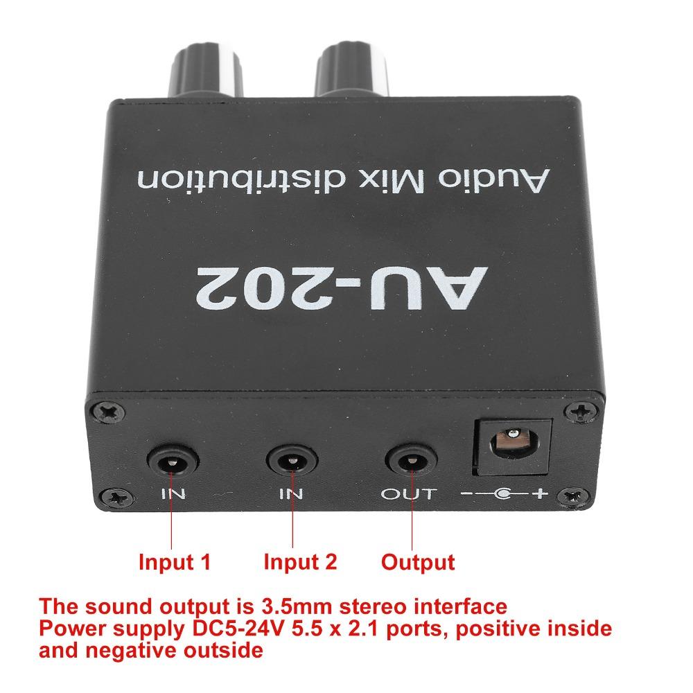 Independent Volume Control Small Sound Mixer 3.5mm Dual-Channel Stereo Mixer  For Headphone