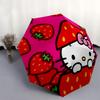 1pc Strawberry Hello Kitty Automatic Opening/Closing Umbrella with Foldable Design, 8-Bone Iron Frame Outdoor Umbrella for Fans, Travelers, Daily Use,