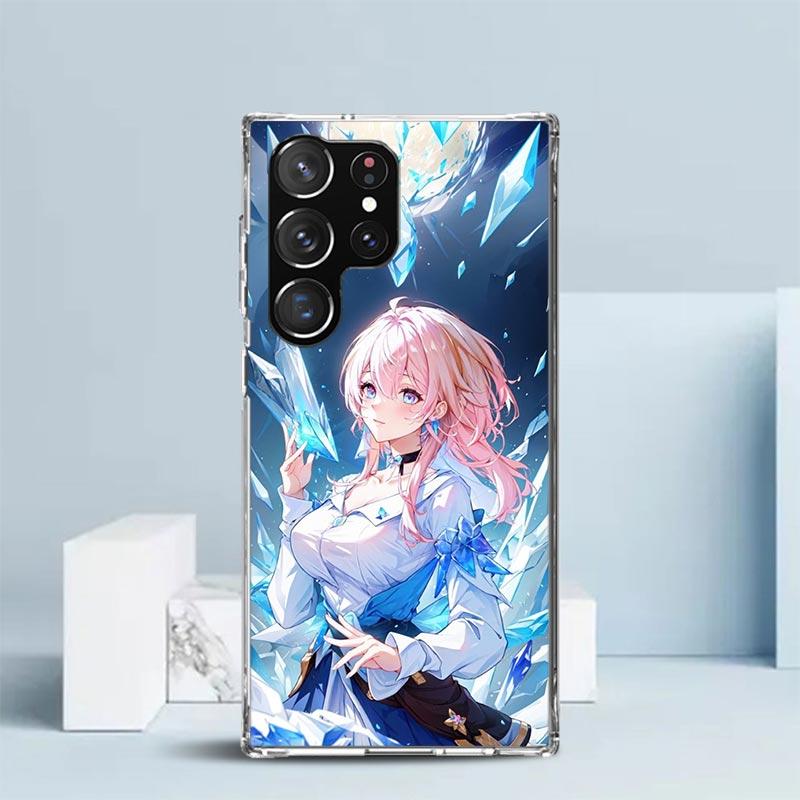 Чехол для телефона Honkai Star Rail Марч 7-е для Samsung Galaxy S24 S25 Edge S26 Ultra S22 S23 Plus S21 + S20 FE Мягкий ТПУ Задняя крышка Ga