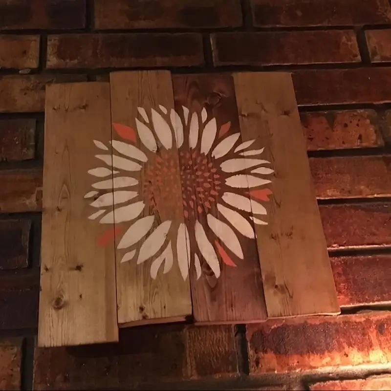 American Countryside Style, Children's Creative Drawing Board, 5 Pieces/set, Sunflower Theme, Flower Painting Template, Washed DIY Graffiti Board