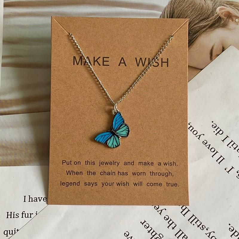 Fashion Women Necklace Korea Style New Butterfly Pendant Necklace Gift For Girl Cute Lovely Neck Jewelry Wholesale Dropshipping