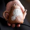 Pure Handmade Coarse Pottery Teapot Retro Old Rock Mud Silver Tea Maker Ceramic Kung Fu Single Pot Tea Infuser Tea Kettle