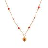 Fashionable temperament niche colorful heart shaped bead DIY pendant necklace for women