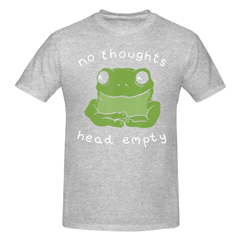 Piece No Thoughts Head Empty Graphic Cotton TShirt Funny Frog Meme Tees Tops For Unisex
