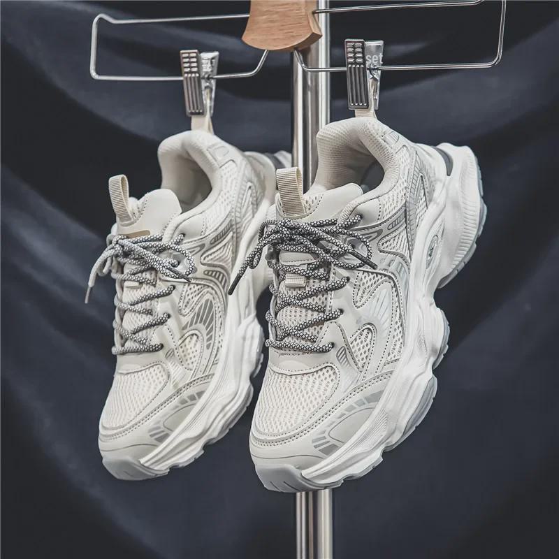 2024 Новые летние мужские кроссовки из дышащей сетки с подошвой, увеличивающей рост