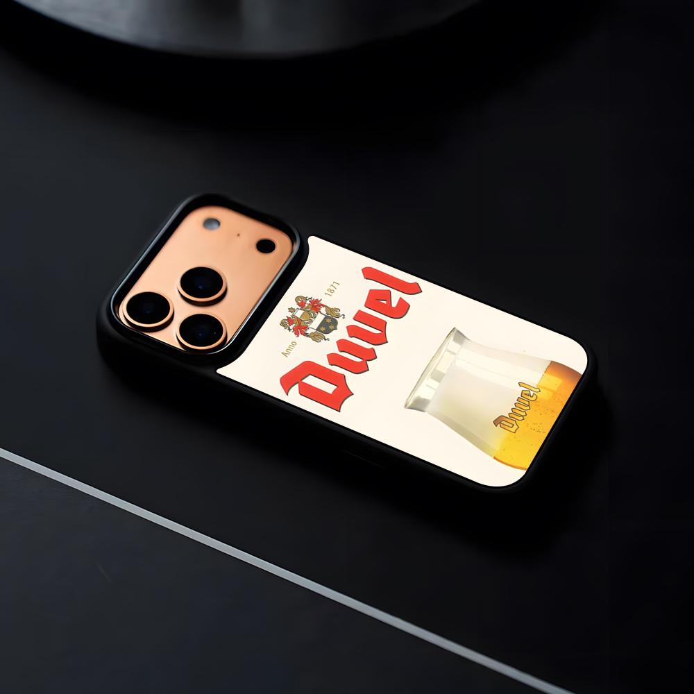 Чехол для телефона Duvel Beer для iPhone 17 16 15 14 13 12 Pro Max Plus Черная Рамка Жесткий Корпус