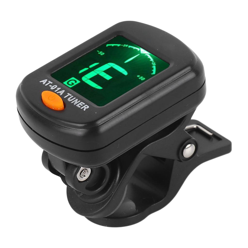 Acoustic Guitar Tuner Clip On Automatic Universal Professional for Ukulele Black