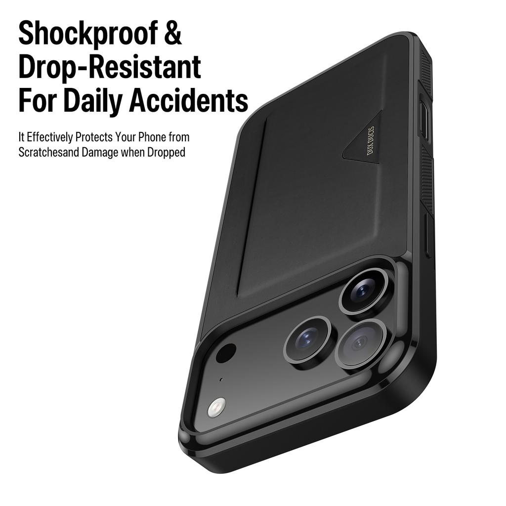 Чехол для iPhone 17 Pro DUX DUCIS Серия Pocard Держатель для карт Кожа+ПК+ТПУ Чехол для телефона