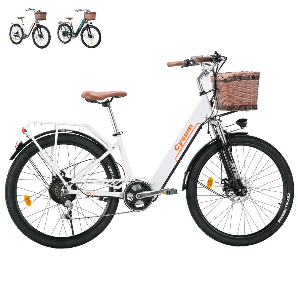 Электровелосипед Cysum cityrun26 '' для взрослых, 250 Вт, мужской электровелосипед, аккумулятор 36 В, 10 Ач, женский электровелосипед 26 дюймов