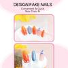 Popular 3D Detachable Orange Fake Nails Set - 24 Pieces