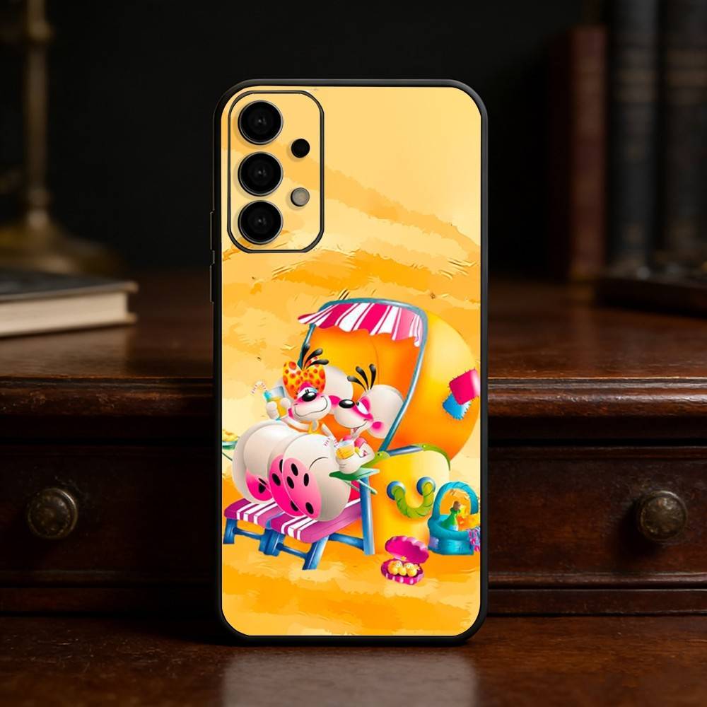 Мультяшный чехол для телефона с мышонком Diddl для Samsung S25,24,21,22,23,30,Ultra,20,Plus,Fe,Lite,Note Мягкая черная крышка