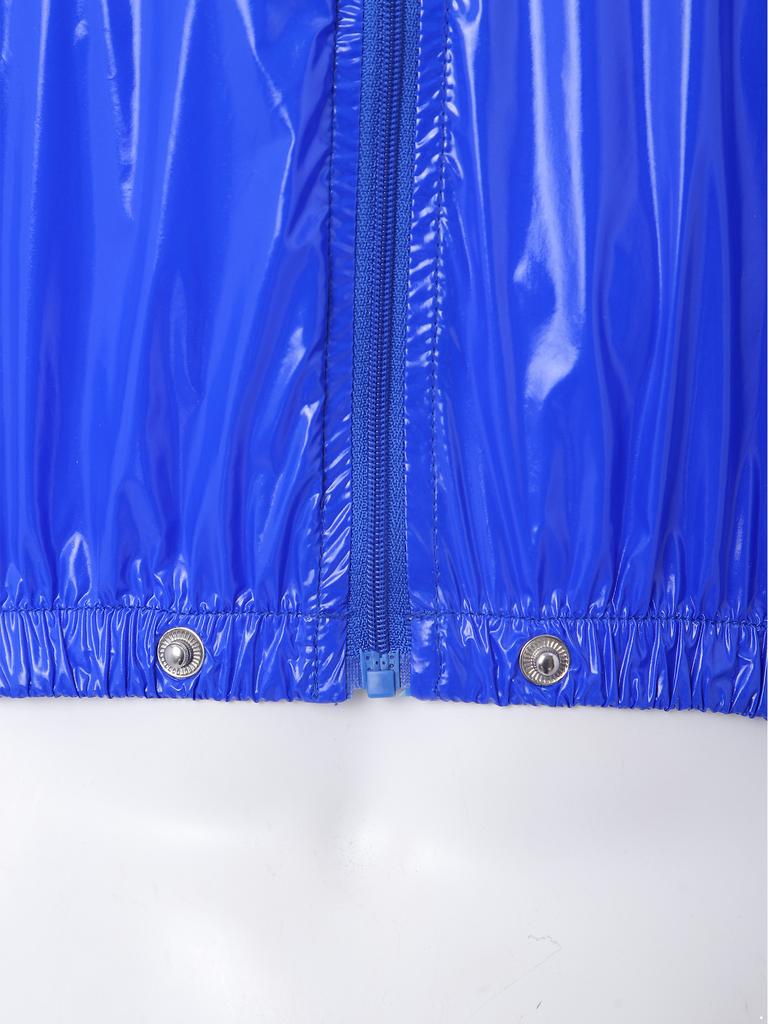 Men Water Resistant Diaper Coveralls Press Button Crotch Bodysuit Stand Collar Long Sleeve Front Zipper Elastic Waist Jumpsuit for Incontinence Care
