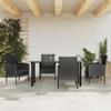 VidaXL Garden Dining Set 5 Pcs Black Braided Resin and Steel 3203348