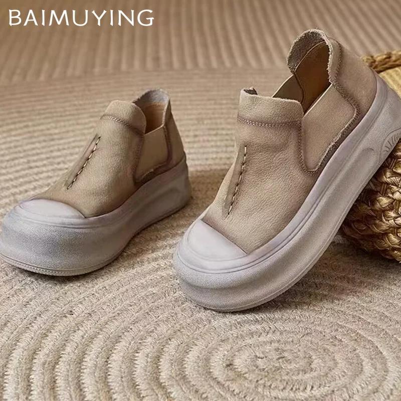 Ботильоны на платформе женские туфли на плоской подошве ретро-кроссовки женские 2025 тренд зимняя спортивная обувь повседневная прогулочная зимняя обувь челси Botas De Mujer