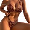2 Pcs/Set Hot High Waist Wireless Women Bikini Set Scanty Summer Swimming Suit for Adults