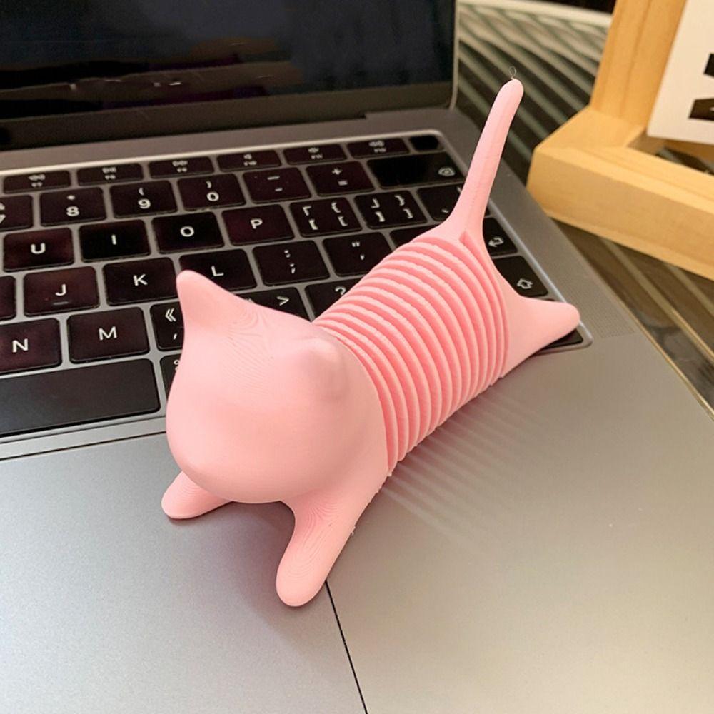 Durable 3D Printing Spring Cat Novelty Spring Cat Model Multicolored Spring Cat  Ornament  Offices