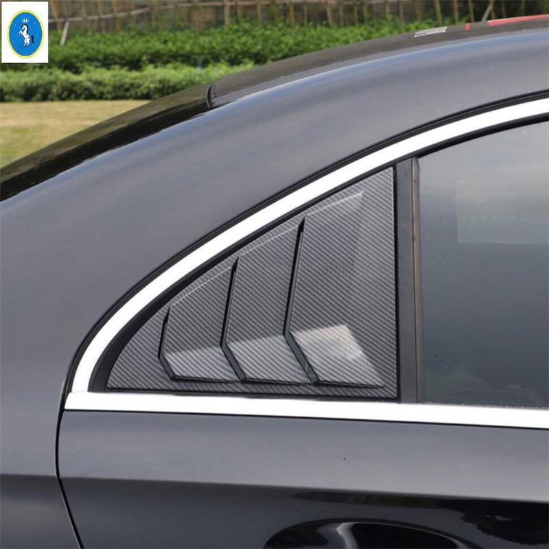 Black / Carbon Fiber Rear Window Louvers Spoiler Panel Cover Trim Accessories For Benz A Class W177 A200 A220 Sedan - 2024