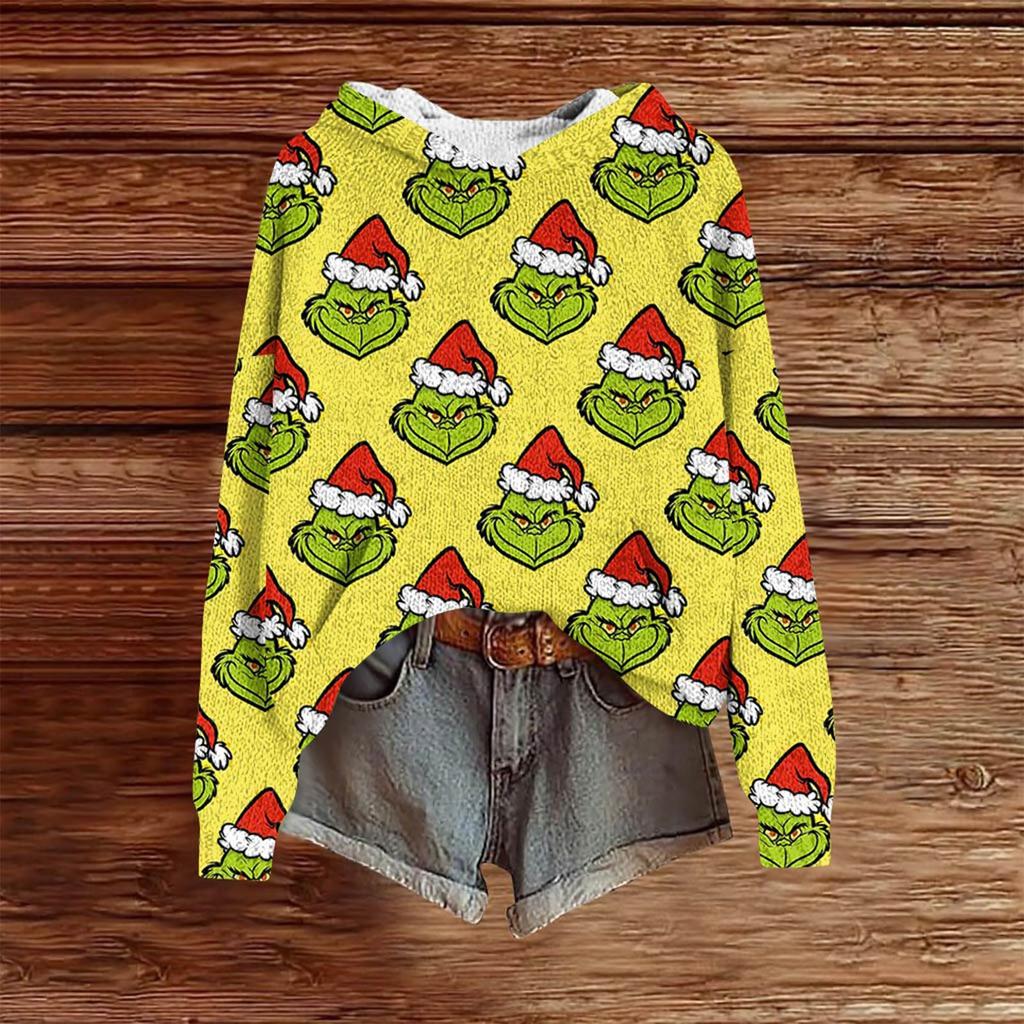 Sweatshirts For Women Knit Sweater Cute Shirt Fall Pullover Hooded Sweatshirt