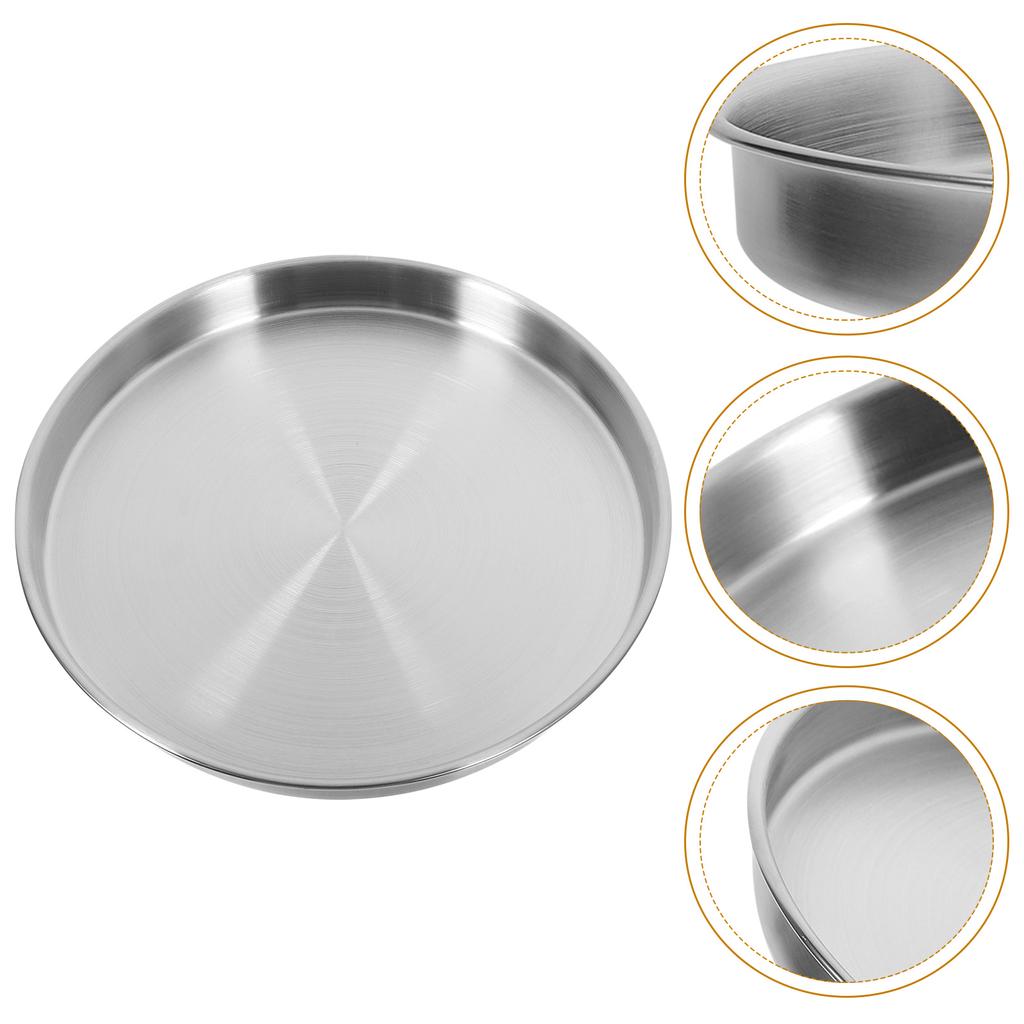 Stainless Steel Plate Food Kitchen Plates Multifunction 304 Round Serving Platter