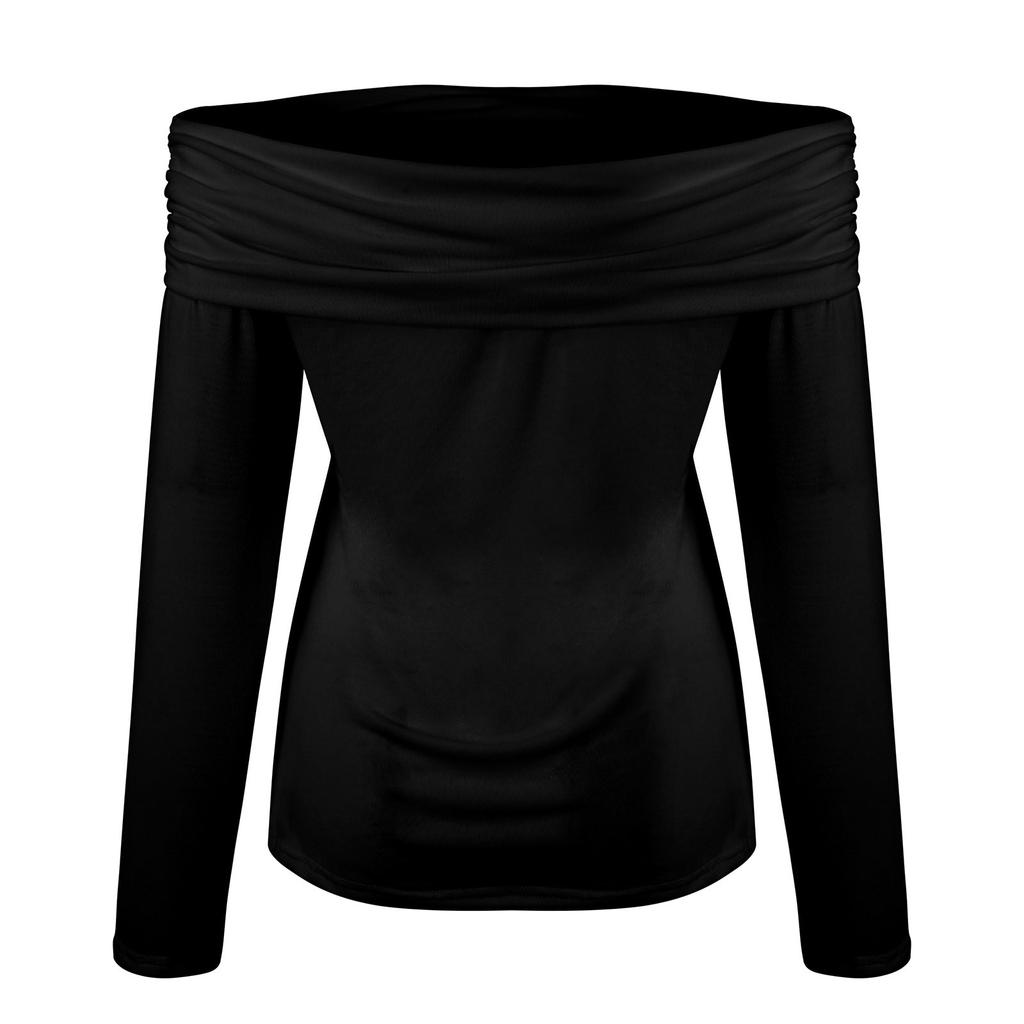 Женские модные топы, женские сексуальные топы с открытыми плечами, футболка, тонкий низ с длинными рукавами