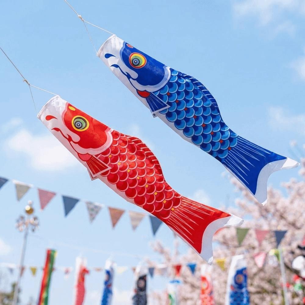 Cartoon Japanese Carp Windsock 40/70/100cm Carp Shape Flags Fashion Carp Spray Windsock  Festival