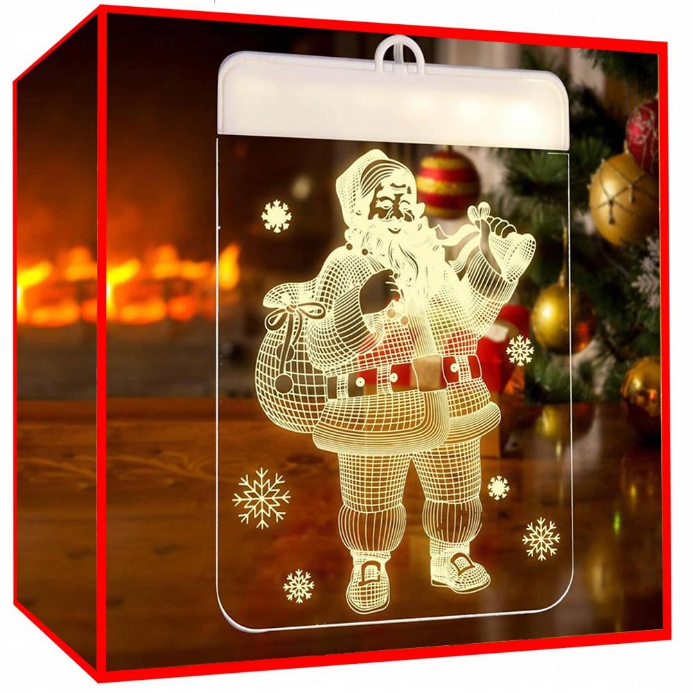 Stained Glass Led Santa Claus Warm (60) Gab_A
