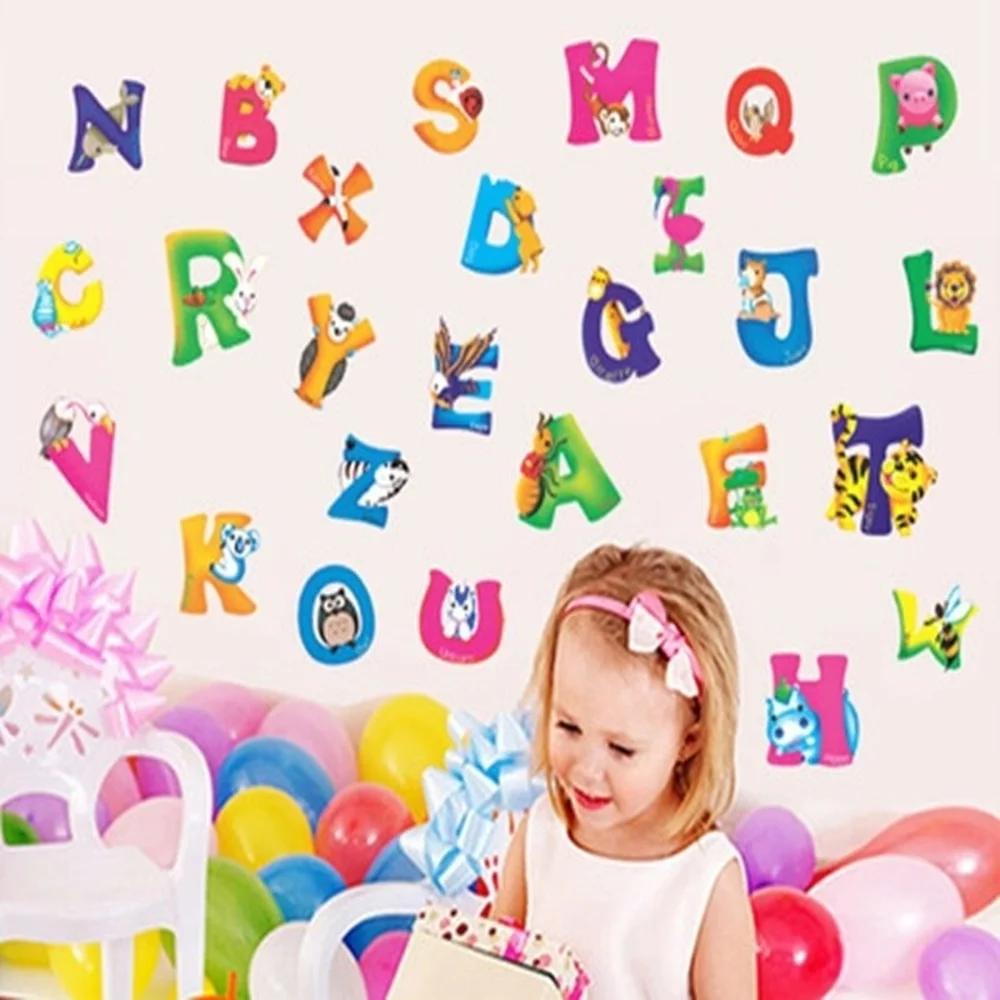 Новое поступление 26 AZ буквы алфавита наклейки на стену для детской спальни декор