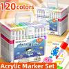 Акриловый маркер с тонким наконечником для студентов На водной основе Смываемый Цветной маркер В тубусе
