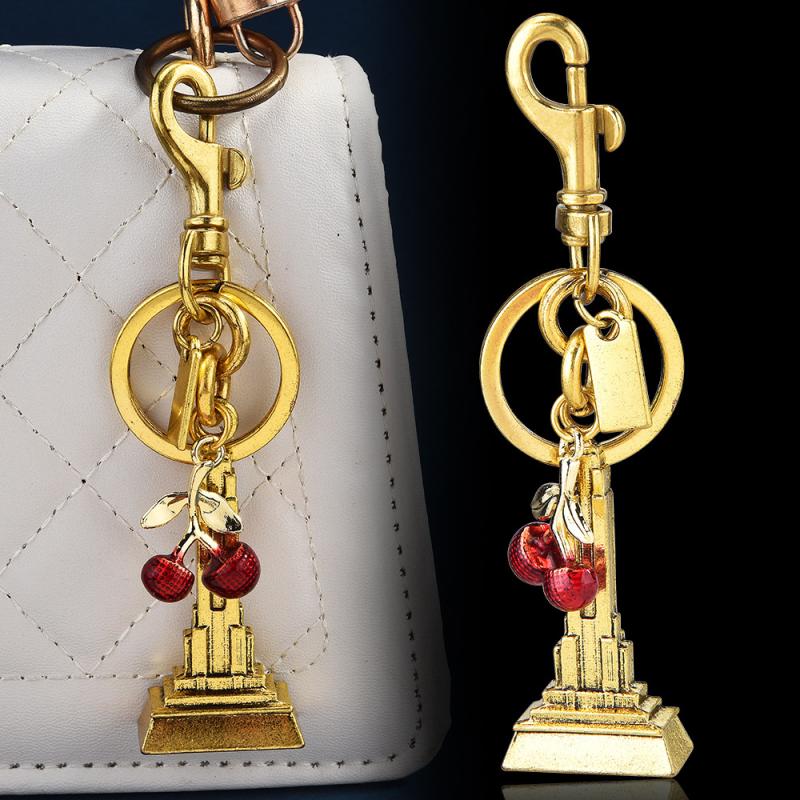 Модный брелок для ключей в виде строительной башни из фруктов для женщин, девочек, высококлассное украшение для рюкзака, изысканные аксессуары, подарки