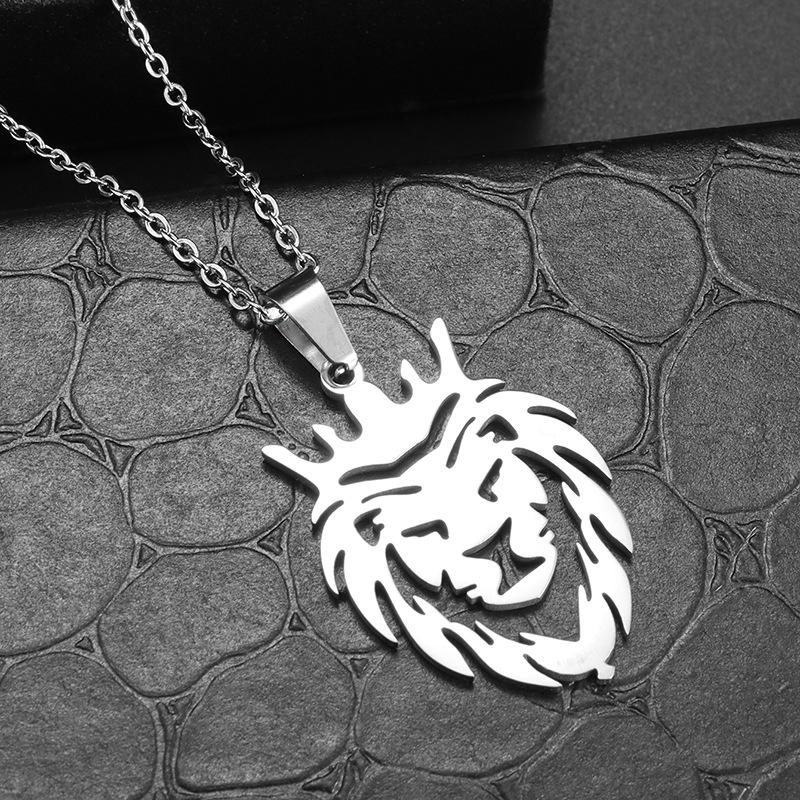 Street Trend Hip-hop Lion Head Domineering Jewelry Pendant Necklace