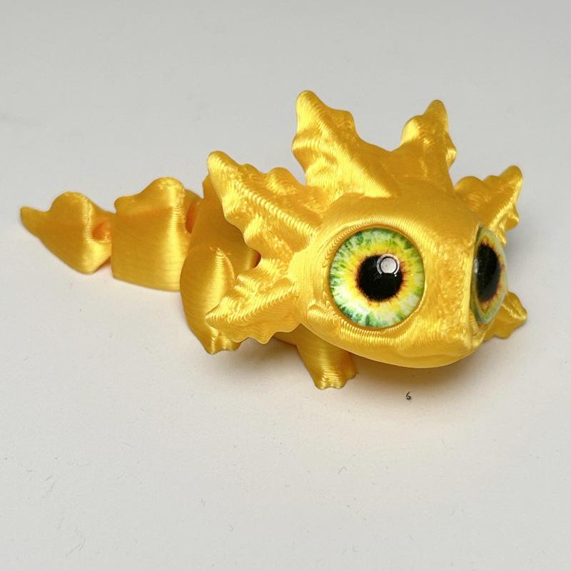 Подвижная игрушка саламандра, напечатанная на 3D-принтере, с шарнирными соединениями - Мини-симуляция глаз детеныша саламандры - Популярный подарочный товар