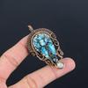 Blue Turquoise Handmade Gemstone Pendant, 999 Copper Wire Wrapped Antique Jewelry Pendant, For Engagement Gift