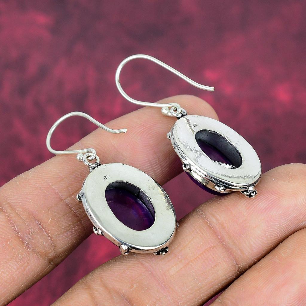 Серьги с аметистом, ювелирные изделия из драгоценных камней, серьги из цельного серебра 925 пробы, подарок для женщин, серьги ручной работы