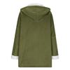 Women's Fashionable Coat Solid Color Long Sleeved Pocket Loose Hooded Zipper Plush Jacket